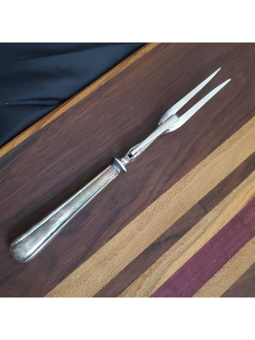 EUC Vtg Sheffield England Serving Meat Fork 2-Prong Classic Stainless Tableware